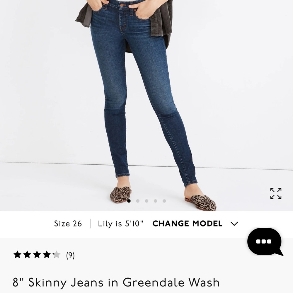 Madewell size 32 8” skinny jeans